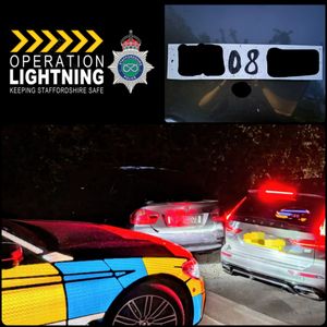 The driver was spotted in Stafford with handwritten cloned plates