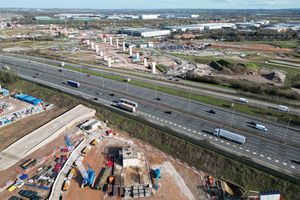 Construction work continues on the HS2 line near the M42