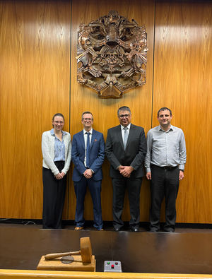 Council officers who worked on the Cannock Chase Local Plan – Grace Lockley, Dean Piper, Sushil Birdi and Matthew Hardy. Image courtesy of Cannock Chase District Council