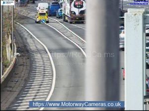 A police car could be seen at on the road at Junction 8 of the M6. Photo: Motorway Cameras