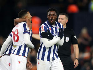 Josh Maja celebrates his opener (Photo by Adam Fradgley/West Bromwich Albion FC via Getty Images)