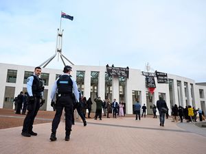 Supporting image for story: Pro-Palestinian protesters breach security at Australia’s Parliament House