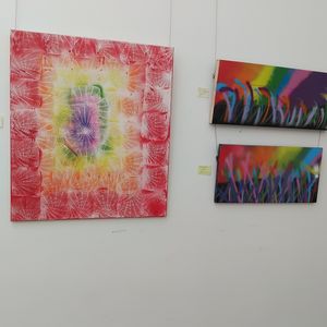 Dan often uses the seven colours of the Pride flag for his work