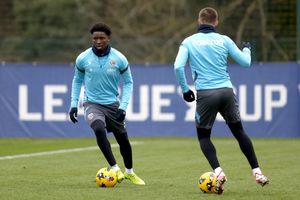 Deadline day signing Jamaldeen Jimoh-Aloba on loan from Villa was straight into training this week. (Photo by Adam Fradgley/West Bromwich Albion FC via Getty Images)
