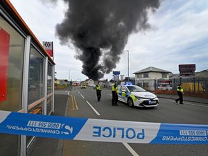 Supporting image for story: Watch: Dramatic drone footage shows major fire in Great Bridge being battled by crews from across the region
