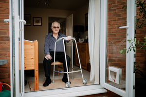 Paul Hodgskin with his partner Sue Dhingra