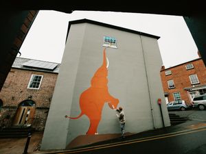 Supporting image for story: March of the Elephants trail stomping ahead with new mural in Bishop's Castle
