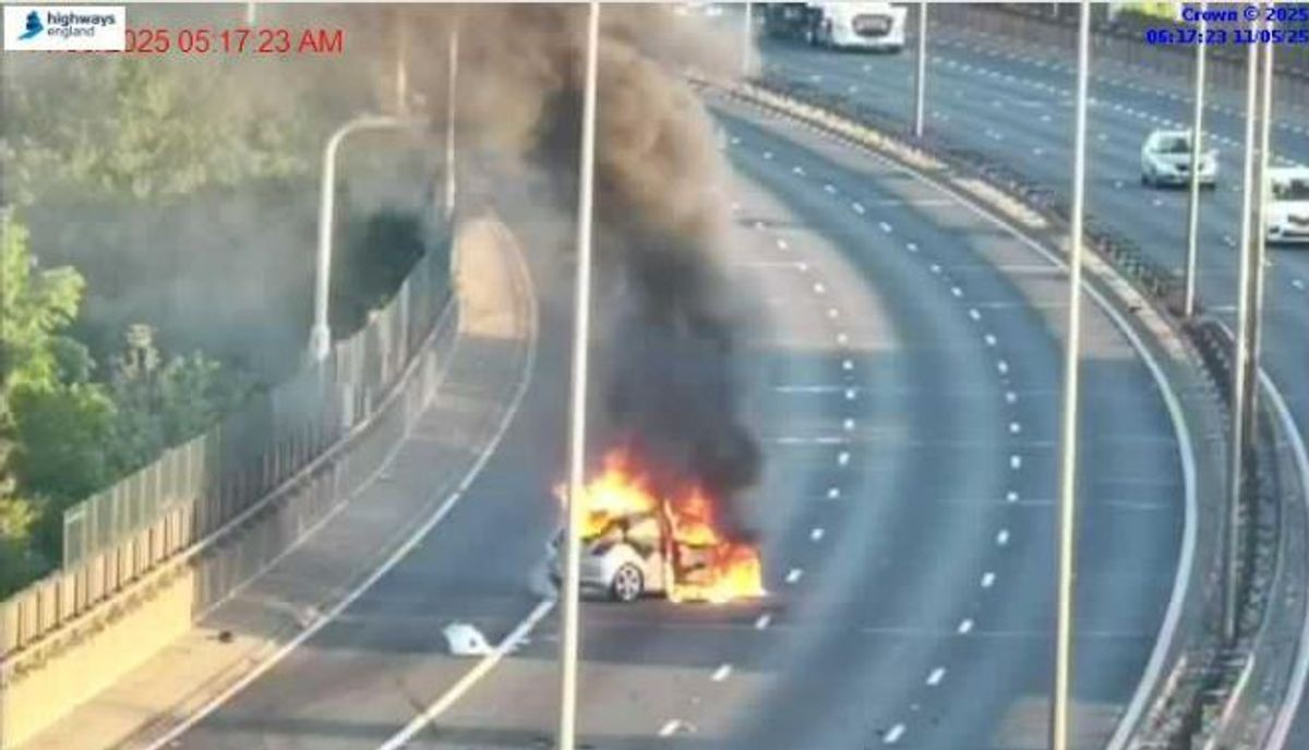 M6 delays: Vehicle catches fire after collision between Junction 6 & 7 between Birmingham and Great Barr