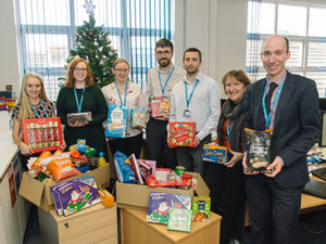 Supporting image for story: Festive food parcels donated by finance team at Oswestry hospital



