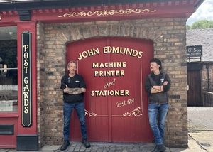 Blists Hill Victorian Town signwriters, Mark Deakin-Segal and Corum Deakin-Segal, who will display some of their work
