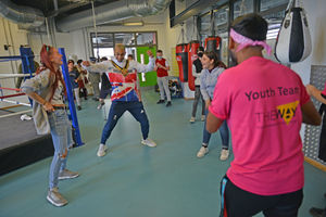 Olympic boxer Ben Whittaker visits The Way Youth Zone in Wolverhampton during his day as Wolverhampton mayor..