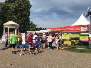 Crowds queued up to get into the food festival