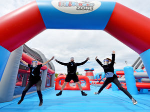 Supporting image for story: 30,000 sq ft inflatable park opens at Nigel Quashie's Soccer Zone