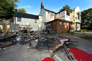 The derelict Bush pub, which was also targeted by the vandals.