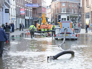 Supporting image for story: 'Danger to life' warnings remain in place for Shrewsbury as most trains cease in and out of town
