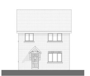 The plans include a single three-bedroom detached house
