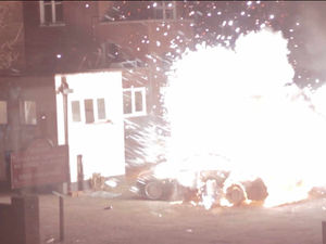 Supporting image for story: Dramatic footage shows car explode after Wolverhampton arson attack