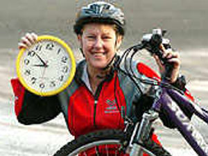 Supporting image for story: Helen saddling up for charity ride
