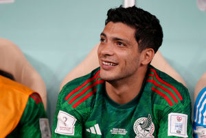 Mexico's Raul Jimenez on the substitute's bench before the FIFA World Cup Group C match at the Lusail Stadium in Lusail, Qatar. Picture date: Wednesday November 30, 2022.