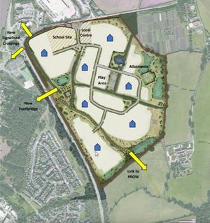 Manor Oak Homes' plans also include a new footbridge over the A49. Picture: rg+p