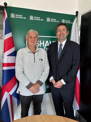 George Sutherland with Telford MP, Shaun Davies.