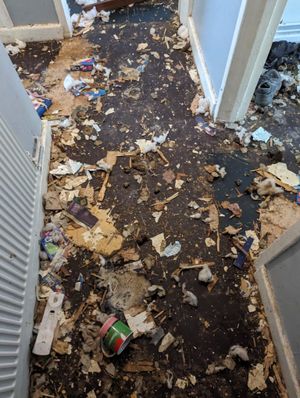 The flat was left full of faeces and other mess on the floor