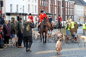 The Albrighton Hunt parades through Newport