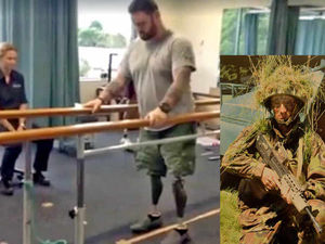 Supporting image for story: WATCH: 'Bionic legend' Clive Smith takes first steps in a year