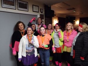 Excited runners at the Cleobury Mortimer Glow Run 2020