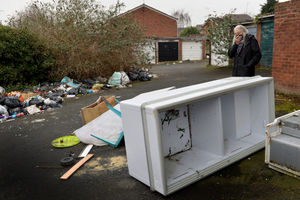 Resident Jeanette Barnfield with the rubbish off Stirrup Close