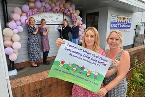 At the front L-R: Manager: Dawn Carter, Asst Manager: Gemma Lewis, back are Early Years Practitioners: Rachel Baker, Karen Sheldon, Tamara Sims and Chloe Titley.