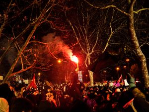 People at a protest in Istanbul’