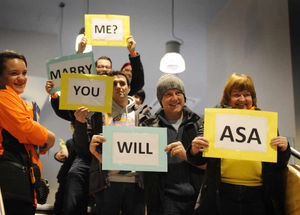 Family and friends watch on