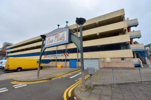 The former car park which once served Queens Square shopping centre is now closed