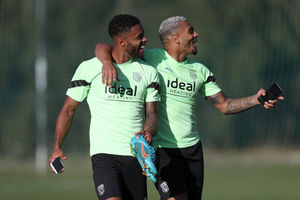 PORTIMAO, PORTUGAL - JUNE 26: Darnell Furlong of West Bromwich Albion and Karlan Grant of West Bromwich Albion on June 26, 2022 in Portimao, Portugal. (Photo by Adam Fradgley/West Bromwich Albion FC via Getty Images).
