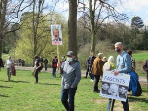 The 'Kill the Bill' protest in Shrewsbury's Quarry. Photo: Hermione Byron Low.