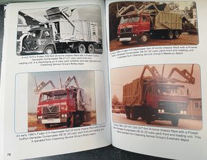 1960's and '80's front end loading mobile compaction vehicles.