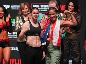 Supporting image for story: Katie Taylor and Amanda Serrano tip the scales at same weight ahead of bout