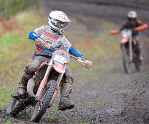 Ethan Blackley looks to hold on to his advantage as he turns into a corner