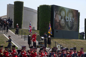 Members of the military ahead of the national Service of Remembrance, hosted by the Royal British Legion in partnership with the Government, to mark the 80th Anniversary of VJ Day at the National Memorial Arboretum in Alrewas, Staffordshire. Picture date: Friday August 15, 2025. PA Photo. Photo credit should read: Alastair Grant/PA Wire 