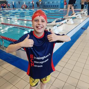 Swimming for success - a Birmingham Children's Hospital transplant patient who took part in the British Transplant Games.