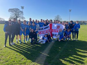 Lichfield City celebrate winning the league title. (Image by Lichfield City FC)