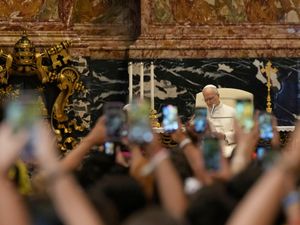 Supporting image for story: Rock star welcome for Pope who poses for selfies at Catholic influencer festival