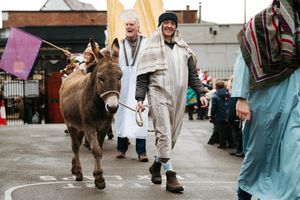The parade included a donkey, Santa, reindeer, Mrs Claus and more