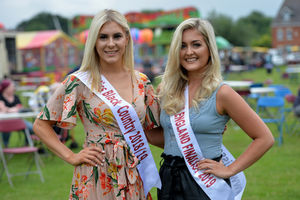 Miss England finalists, left, Alexandra Darby and Charlie Jones at Halesowen Carnival