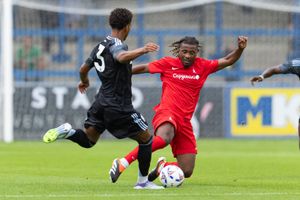 Khanya Leshabela in action for Telford during pre season