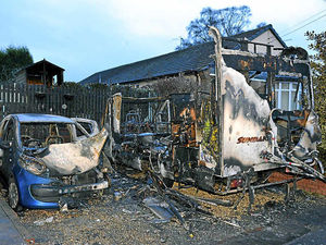 Supporting image for story: Telford blaze destroys car and caravan