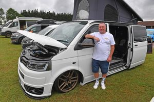 Neil Hodgkiss from Brierley Hill looked proud of his modified Volkswagen