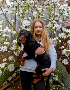 Lily-May Vaughan with her beloved cocker spaniel, Sadie