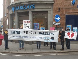 Protesters outside Barclays